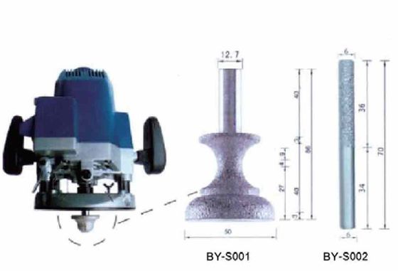 Islak frezeleme Vakum Lehimli Elmas Bıçaklı Freze R12 12.7MM